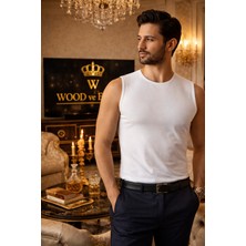 Lüx Wood Lüx Erşah 503 Serisi %95 Pamuk Likralı Bisiklet Yaka Erkek Atlet 3'lü Paket