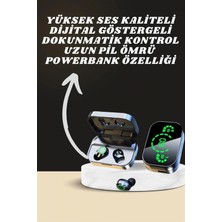 Marsilyan 7 Kordonlu Akıllı Saat Ve Aynalı Bluetooth Kulaklık Powerbank Dijital Göstergeli