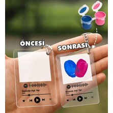 Lisinya Parmak Izi Spotify Şarkılı Pleksi Anahtarlık Seti(2 Adet)Sevgiliye