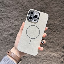 KumOziShop iPhone 14 Pro Uyumlu Magsafe Özellikli Lens Koruma Hediyeli Simli Kılıf