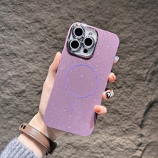 KumOziShop iPhone 15 Promax Uyumlu Magsafe Özellikli Lens Koruma Hediyeli Simli Kılıf