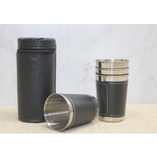 No 35 Moda Derili Kılıflı 4'lü Shot Bardak