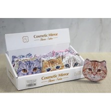 No 35 Moda Taşlı Kedi El Aynası