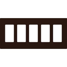 SHC4200 Lutron Claro 5 Gang Dekoratör/rocker Duvar Plakası, Parlak, Kahverengi (1'li Paket) | Cw-5-Br