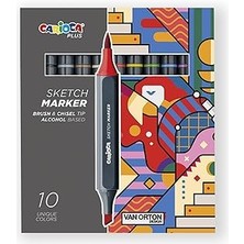 SHC4200 Carioca Sketch Marker Çift Tarafli Çizim Kalemi 10 Renk