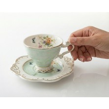 Assa Bazaar Flower Desenli 6 Kişilik Kahve Fincanı Takımı – Şık ve Zarif Türk Kahvesi Fincan Seti