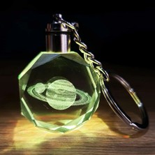 No 35 Moda Satürn Gezegen Tasarım Işıklı Anahtarlık