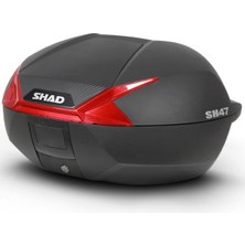 Shad SH47 Motosiklet Arka Çanta Yeni Sezon Kırmızı Reflektörlü 47 Lt
