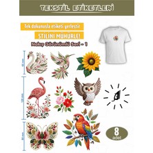Agg Reklam Ütü ile Yapışan Kıyafet Etiketi Nakış Görünümlü Seri-1  8lı Set