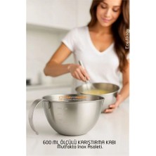 Butik Bfs Inox Çelik Profesyonel Ölçülü Arıştırma Kabı -600 ml Sos & Hazırlık Şefi Serisi
