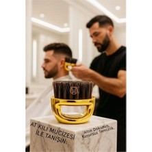 Aylina Bfs Gold Fade Fırçası - %100 At Kılı Profesyonel Berber Ense ve Geçiş Fırçası - Lüks Altın Seri