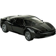 bebekokusu Die Cast Metal Sesli ve Işıklı Çek Bırak Siyah Spor Araba