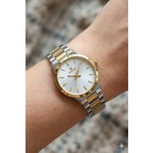 Reward Gümüş & Altın Renk Kadın Kol Saati | 22 mm Çelik Kasa, Çift Renk Çelik Kordon, Şık Tasarım