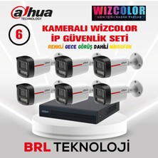 Dahua 6 Kameralı 4 Mp Wiz Color Dahili Mikrofonlu Ip Güvenlik Kamera Seti