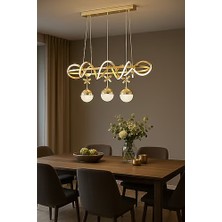 Özgül Aydınlatma Modern Ledli Kuzey Gold 3 Renk Sarkıt Avize