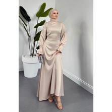 Merven Akyüz Silvana Beli Taşlı Arkası Büzgülü Abiye Taş