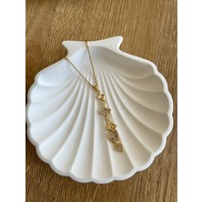 Sernura Aksesuar 5 Elementli Çelik Gold Kolye