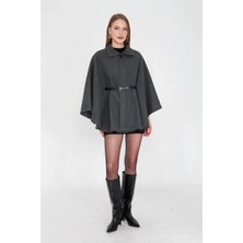 bebekokusu Kemerli Kaşe Panço Antrasit Pt