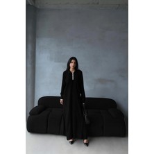 bebekokusu Pantolon Yırtmaçlı Elbise Ikili Triko Takım Siyah Elf