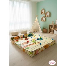 Infotıme Hobby Heppy Dear Katlanabilir Oyun Matı.  2 Si 1 Arada Ister Düz, Ister (Oyun Parkı Çit) Modeli 180*200-0,7MM