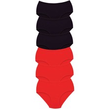 Kuzgun Ticaret 6 Adet Tutku Kadın Yüksek Bel Bato Kalın Lastik Külot S1