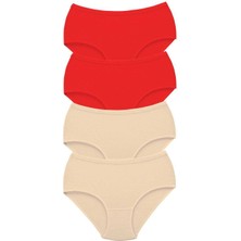 Kuzgun Ticaret 4 Adet Tutku Kadın Yüksek Bel Bato Kalın Lastik Külot S5