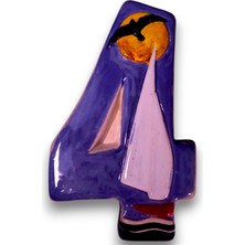 Toprakana Art Kapı Numarası Seramik Yelkenli Handmade _ No:4 _ 8×13×2 (cm)