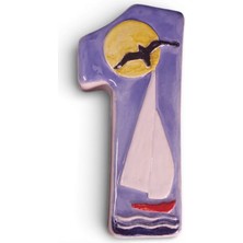 Toprakana Art El Yapımı Deniz Temalı Seramik Kapı No.1 - 8x13 cm - Akdeniz/Ege ruhu - Dekoratif Ev, Villa, Site Girişi, Dış Mekan ve Apartman Girişi