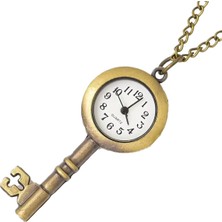 Hediye Shop Kişiye Özel Bronz Ton Anahtar Kolye Saat