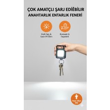 Eser Ticarett Çok Amaçlı Şarj Edilebilir Anahtarlık Fener – LED Işıklı, Kompakt ve Taşınabilir Mini El Feneri