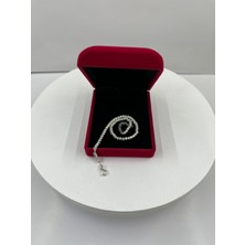 İkonive Kadın 925 Ayar Gümüş Dorikalı Bileklik (17+3 Cm)-Kutulu Gönderim, Hediyelik, Rodyum Kaplama