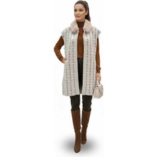 Eskişehir Mağazacılık 5524 Cream Peluş Yelek