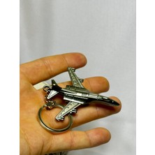 Minyatür F-16 Savaş Uçağı Metal Anahtarlık | Döner Tekerlekli