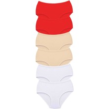 Kuzgun Ticaret 6 Adet Tutku Kadın Yüksek Bel Bato Kalın Lastik Külot S18