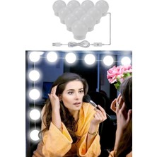 Busstier Hollywood Tarzı 10’lu USB Makyaj Aynası Işığı | 3 Işık Tonu & 10 Kademe Parlaklık