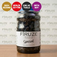 Firuze Hanım Zeytinleri Kuru Sele Siyah Zeytin - Çok Az Tuzlu - Gemlik Tipi Trilye - 1kg