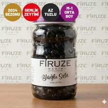 Firuze Hanım Zeytinleri Yağlı Sele Siyah Zeytin - M1 Orta Boy - Gemlik Tipi Trilye -1 kg