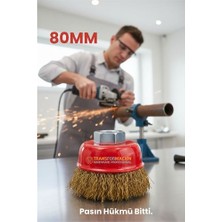 Nirvado Shop M14 Uyumlu Çanak Tel Fırça 80 mm Profesyonel Pas Sökücü Yüzey Temizleme Diski