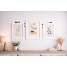 Modern Minimal Beyaz Çerçeve Seti | 3’lü Duvar Tablosu | Pleksi Camlı