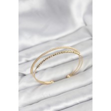 Solenya Dorika Model Pirinç Gold Renk Kadın Bileklik