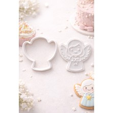 Serüven Melek Figürlü Pasta Baskı ve Kesici Seti – Şeker Hamuru & Kurabiye Kalıbı (6cm)