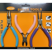 Elegantshop Kargaburun Yuvarlak-Düz-Yan Keski Takı Pense Seti Mx-14