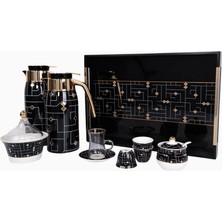 Roomours Koofi Coffee-Tea Bundle Set 23 Parça Porselen Kahve Çay Takımı-Çift Katmanlı Termos