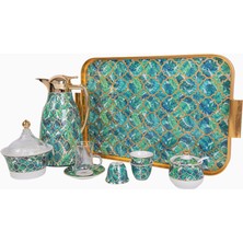 Roomours Amazonia Green Gold Seti 22 Parça Porselen Servis Takımı-Çift Katmanlı Termos