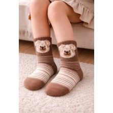 Gigi Giyim Bear Baskılı Unisex Çocuk Kolej Çorap