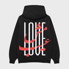 Camblys Love Arabic Yazılı Oversize Kapüşonlu Sweatshirt
