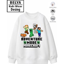 Belya Kids Wear Tam Kalıp Oversize Erkek Çocuk Pamuğa Pamuk 3 Iplik Kumaş Min3 Tasarım Sweatshirt