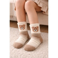 Gigi Giyim Bear Baskılı Unisex Çocuk Kolej Çorap