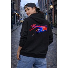 Camblys Unisex Brand Yıldız Termal Baskı Oversize Kapüşonlu Sweatshirt