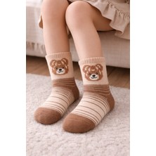 Gigi Giyim Bear Baskılı Unisex Çocuk Kolej Çorap